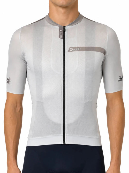 Maillot velo Ultra V3 unisexe beige Owlin - vue face